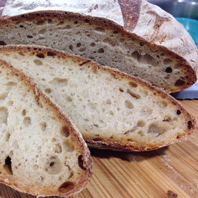 close-up of rustic bread